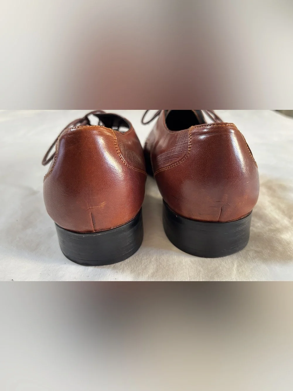 Kenneth Cole NY Brown Leather Square Toe Dress Shoes Men’s 11